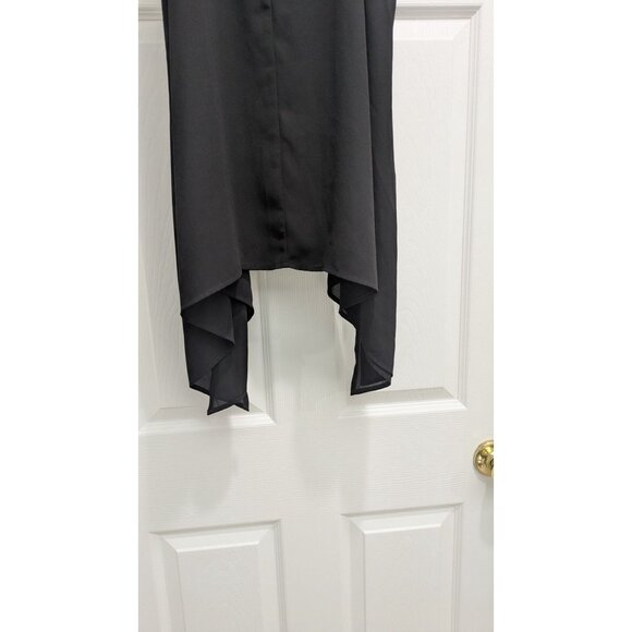 Express Sleeveless Top Womens Medium Black Asymmetrical Whimsigoth Witchy Dark - Picture 9 of 9